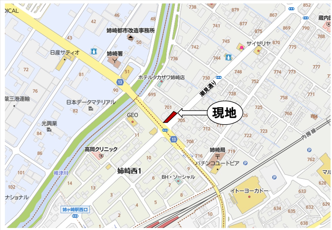 姉崎八木駐車場　地図
